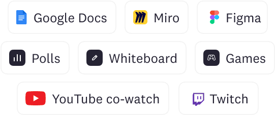 Embed multiple apps in Cosmos like Miro, Google Docs, Figma.