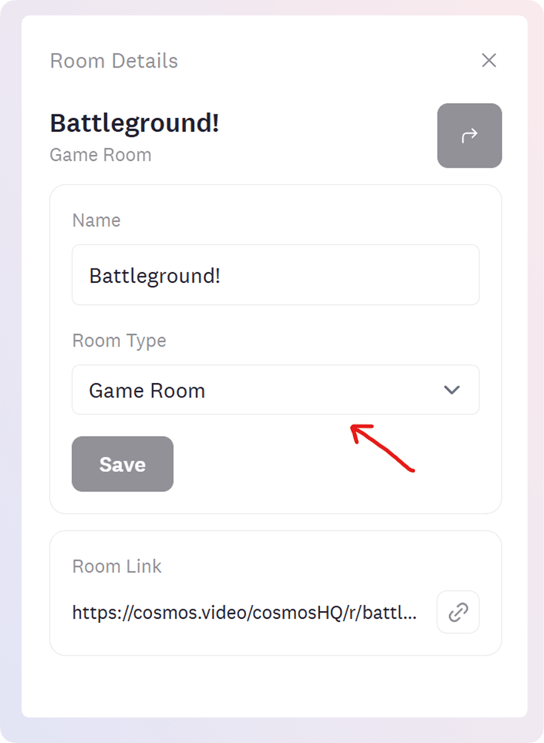 Open a room setting and change the room type to Game room to be able to play games there in Cosmos.