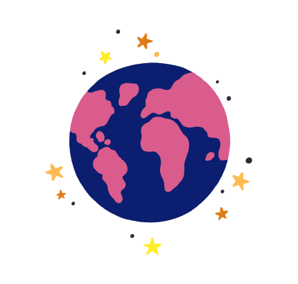 Cosmos Video globally scaled video platform illustration with an Earth surrounded by stars