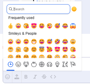 Use different types of emojis in Cosmos chat.