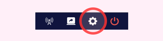 Cosmos Video settings gear icon highlighted to show where to enable web and Slack notifications