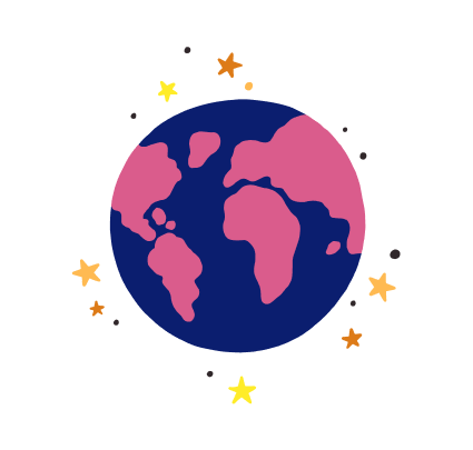 Cosmos Video globally scaled video platform illustration with an Earth surrounded by stars