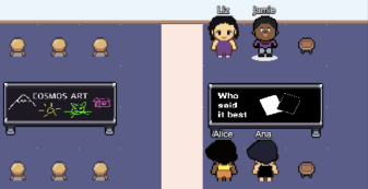 Cosmos Video office social games — Cosmos Art drawing canvas and Who Said It Best party game